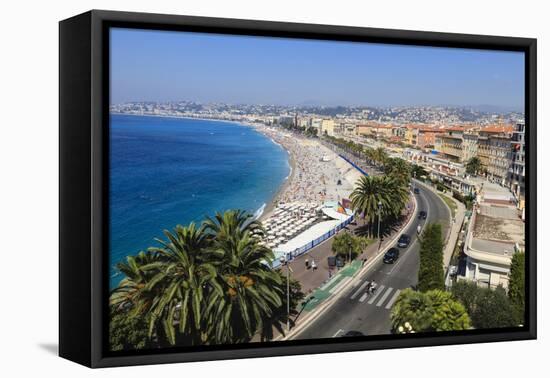 Baie Des Anges and Promenade Anglais-Amanda Hall-Framed Premier Image Canvas