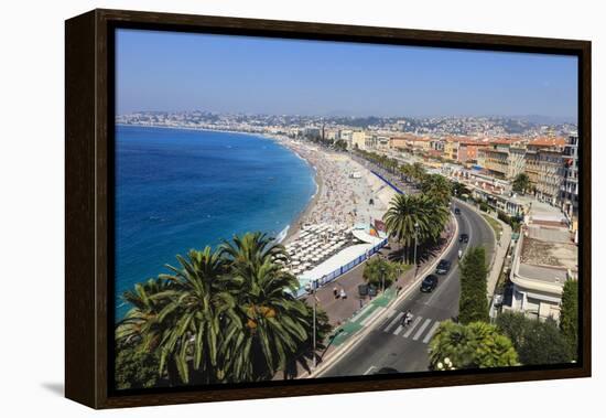 Baie Des Anges and Promenade Anglais-Amanda Hall-Framed Premier Image Canvas