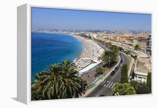 Baie Des Anges and Promenade Anglais-Amanda Hall-Framed Premier Image Canvas