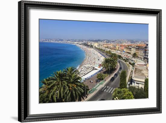 Baie Des Anges and Promenade Anglais-Amanda Hall-Framed Photographic Print