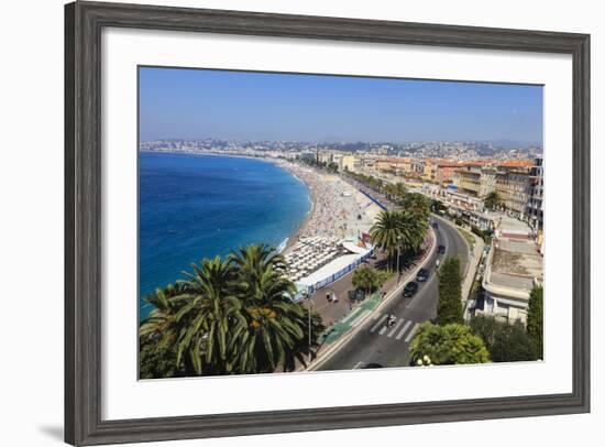 Baie Des Anges and Promenade Anglais-Amanda Hall-Framed Photographic Print