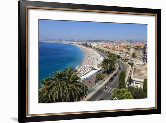 Baie Des Anges and Promenade Anglais-Amanda Hall-Framed Photographic Print