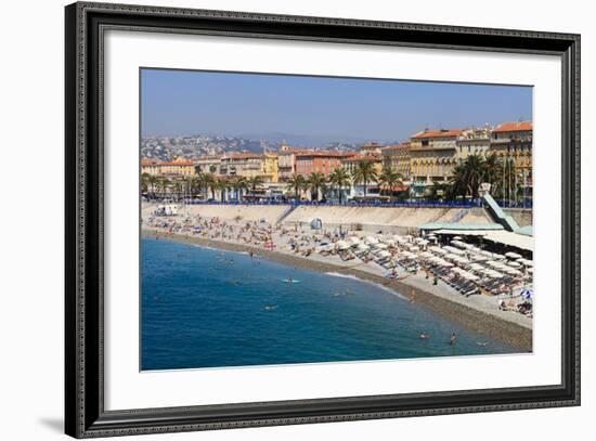 Baie Des Anges and Promenade Anglais-Amanda Hall-Framed Photographic Print