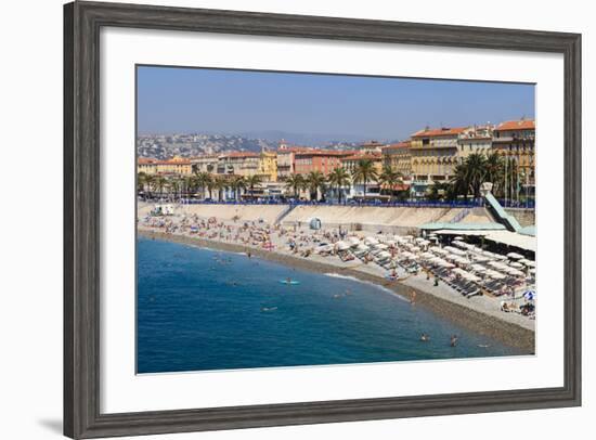 Baie Des Anges and Promenade Anglais-Amanda Hall-Framed Photographic Print