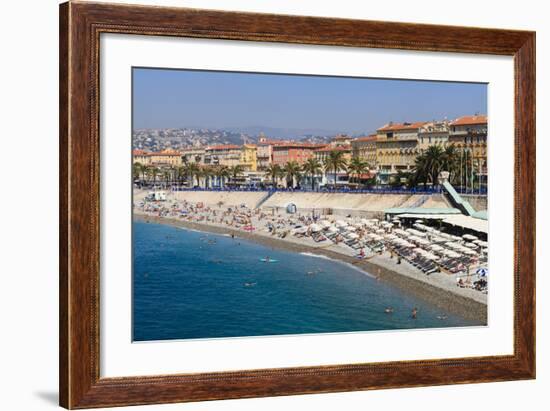 Baie Des Anges and Promenade Anglais-Amanda Hall-Framed Photographic Print