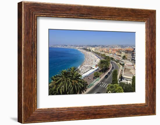 Baie Des Anges and Promenade Anglais-Amanda Hall-Framed Photographic Print