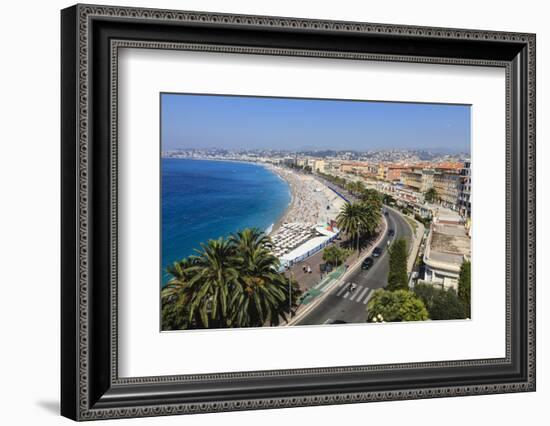 Baie Des Anges and Promenade Anglais-Amanda Hall-Framed Photographic Print