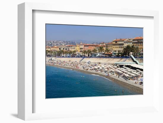 Baie Des Anges and Promenade Anglais-Amanda Hall-Framed Photographic Print