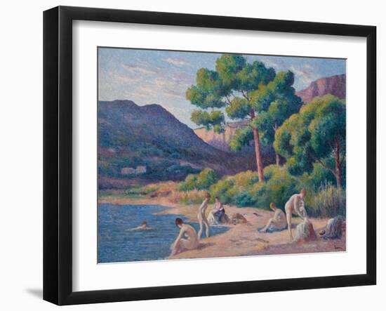 Baigneurs À Saint-Tropez, 1903 (Oil on Canvas)-Maximilien Luce-Framed Giclee Print