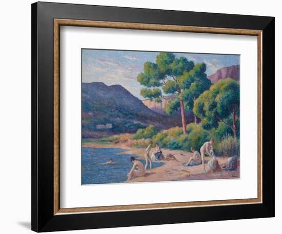 Baigneurs À Saint-Tropez, 1903 (Oil on Canvas)-Maximilien Luce-Framed Giclee Print