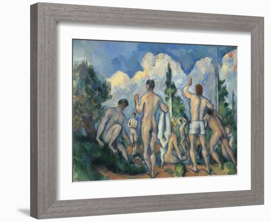 Baigneurs (Bathers)-Paul Cézanne-Framed Giclee Print