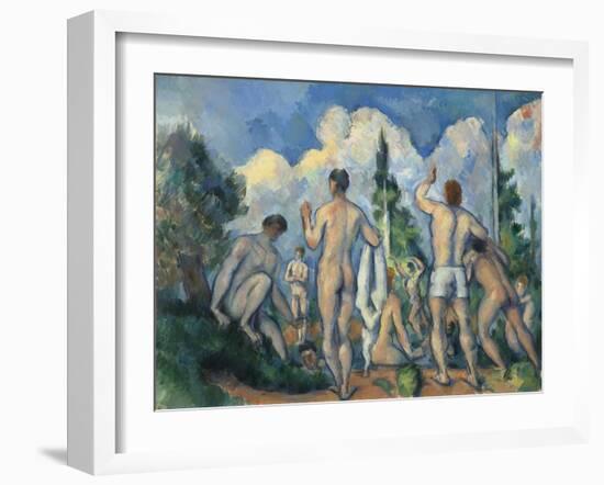 Baigneurs (Bathers)-Paul Cézanne-Framed Giclee Print