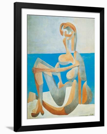 Baigneuse Assise au Bord de la Mer, c.1930-Pablo Picasso-Framed Art Print