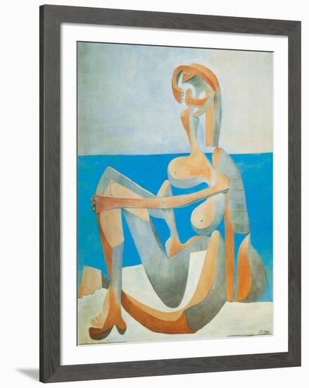 Baigneuse Assise au Bord de la Mer, c.1930-Pablo Picasso-Framed Art Print