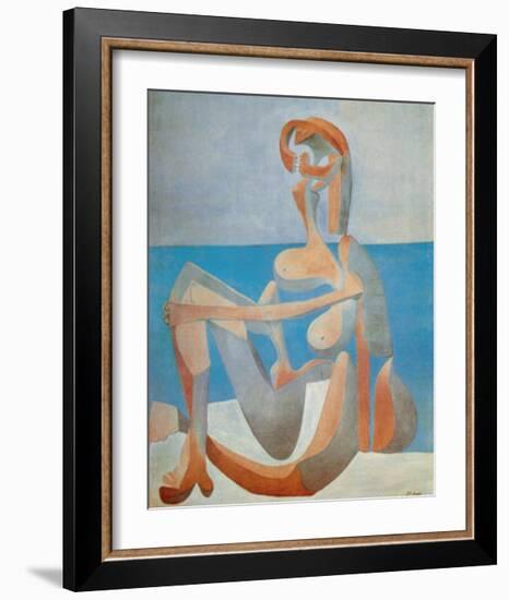 Baigneuse Assise au Bord de la Mer, c.1930-Pablo Picasso-Framed Art Print