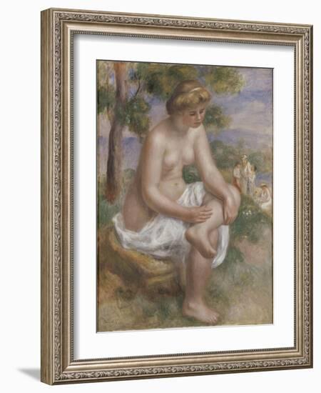 Baigneuse assise dans un paysage, dite Eurydice-Pierre-Auguste Renoir-Framed Giclee Print