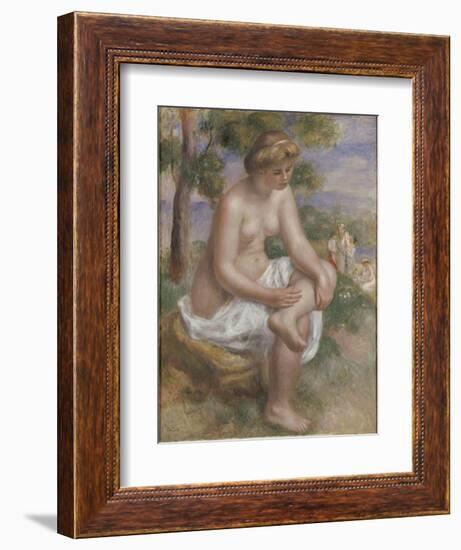 Baigneuse assise dans un paysage, dite Eurydice-Pierre-Auguste Renoir-Framed Giclee Print