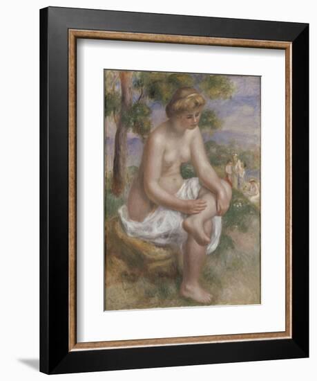 Baigneuse assise dans un paysage, dite Eurydice-Pierre-Auguste Renoir-Framed Giclee Print