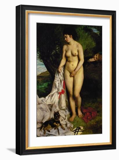 Baigneuse Au Griffon, Bather with Griffon-Pierre-Auguste Renoir-Framed Giclee Print