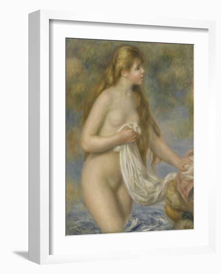 Baigneuse aux cheveux longs-Pierre-Auguste Renoir-Framed Giclee Print