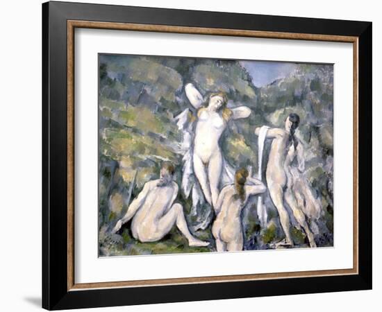 Baigneuses nues-Paul Cézanne-Framed Giclee Print