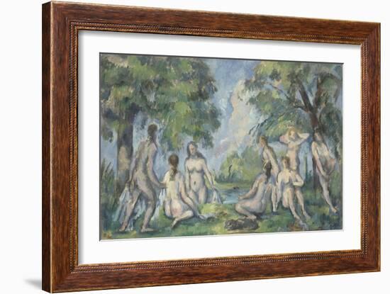 Baigneuses-Paul Cézanne-Framed Giclee Print