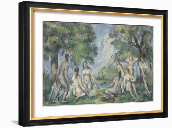 Baigneuses-Paul Cézanne-Framed Giclee Print