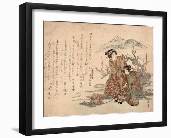 Baika Saru Hiku Musume-Keisai Eisen-Framed Giclee Print