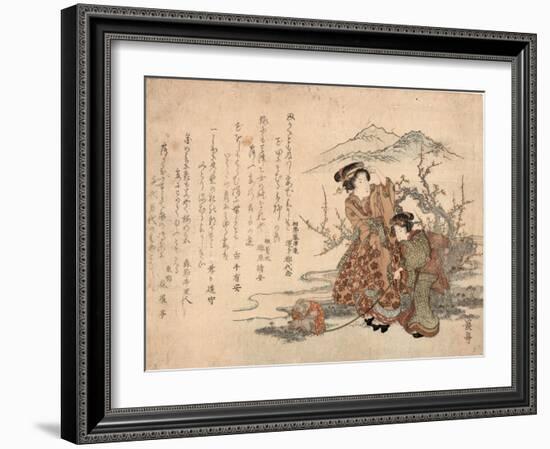 Baika Saru Hiku Musume-Keisai Eisen-Framed Giclee Print