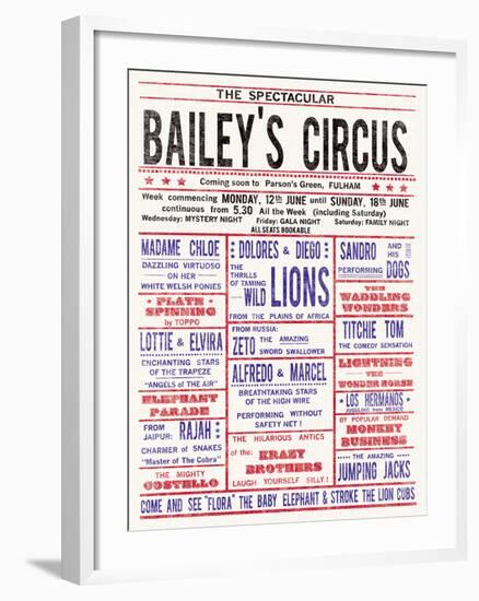 Baileys Circus-The Vintage Collection-Framed Giclee Print