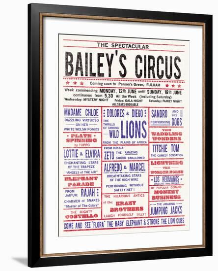 Baileys Circus-The Vintage Collection-Framed Giclee Print