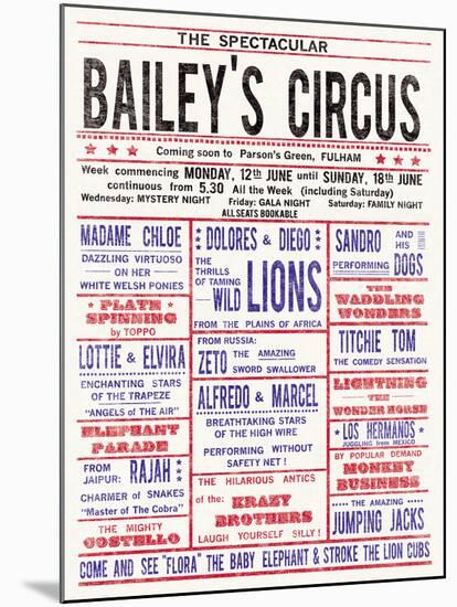 Baileys Circus-The Vintage Collection-Mounted Giclee Print