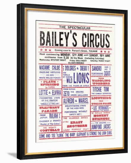 Baileys Circus-The Vintage Collection-Framed Giclee Print