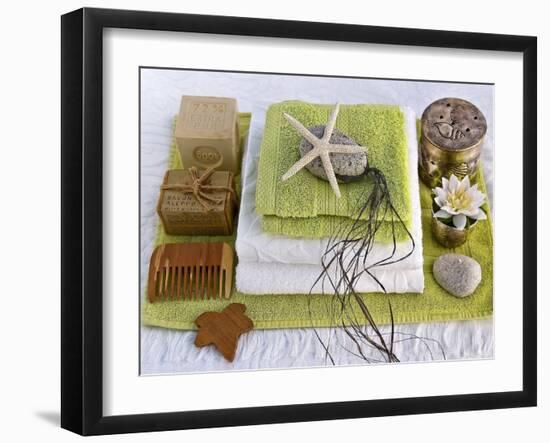 Bain Vert et Blanc-Catherine Beyler-Framed Art Print