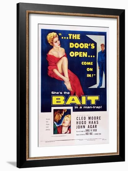 Bait, Top from Left: Cleo Moore, John Agar, Bottom Right: Cleo Moore, 1954-null-Framed Art Print