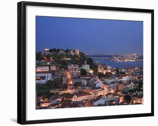 Baixa District and Castelo De Sao Jorge, Lisbon, Portugal-Michele Falzone-Framed Photographic Print