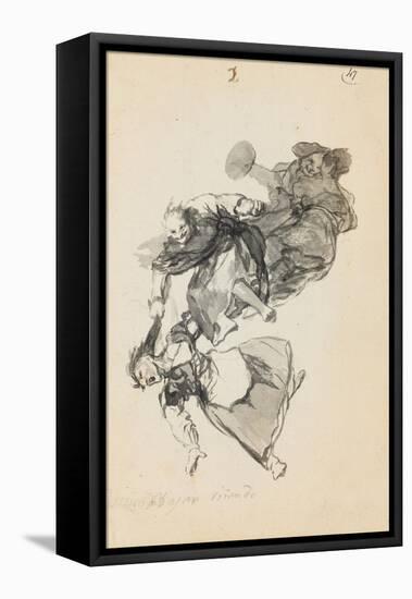 Bajan Rinendo (They Go Down Quarreling)-Francisco de Goya-Framed Premier Image Canvas