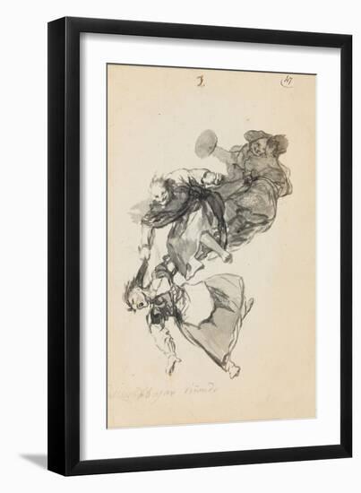 Bajan Rinendo (They Go Down Quarreling)-Francisco de Goya-Framed Giclee Print