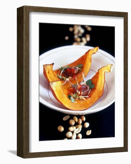 Baked Pumpkin Wedges with Peanut and Garlic Dressing-Jean Cazals-Framed Photographic Print