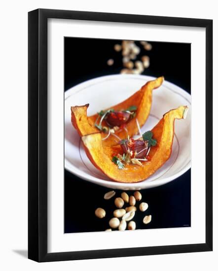 Baked Pumpkin Wedges with Peanut and Garlic Dressing-Jean Cazals-Framed Photographic Print