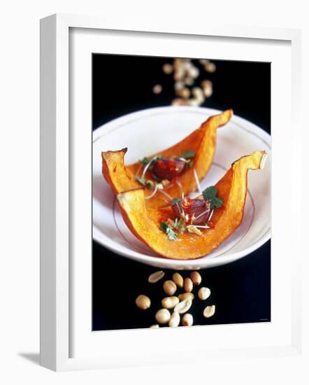 Baked Pumpkin Wedges with Peanut and Garlic Dressing-Jean Cazals-Framed Photographic Print