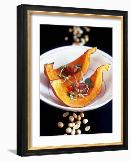 Baked Pumpkin Wedges with Peanut and Garlic Dressing-Jean Cazals-Framed Photographic Print