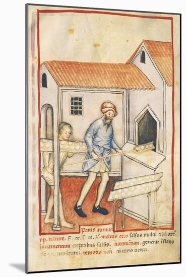 Baker and His Assistant Baking Bread, Miniature by Giovannino De Grassi from the Tacuinum Sanitatis-null-Mounted Giclee Print