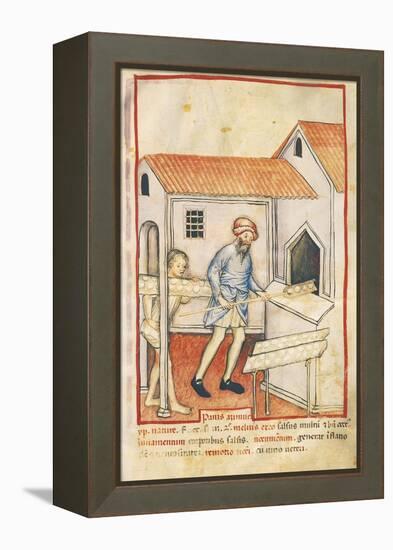 Baker and His Assistant Baking Bread, Miniature by Giovannino De Grassi from the Tacuinum Sanitatis-null-Framed Premier Image Canvas