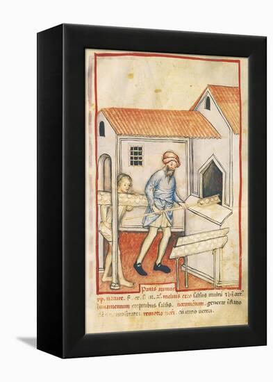 Baker and His Assistant Baking Bread, Miniature by Giovannino De Grassi from the Tacuinum Sanitatis-null-Framed Premier Image Canvas