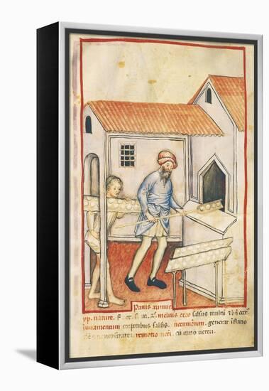 Baker and His Assistant Baking Bread, Miniature by Giovannino De Grassi from the Tacuinum Sanitatis-null-Framed Premier Image Canvas