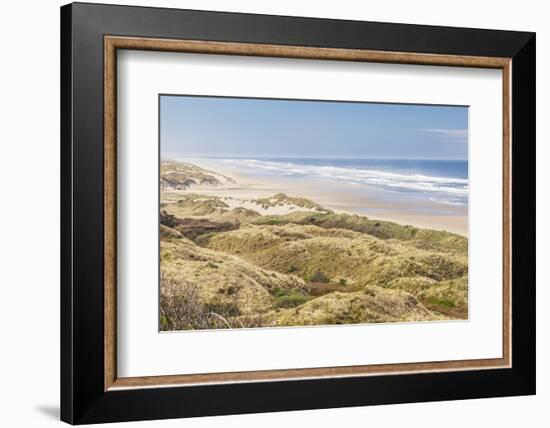 Baker Beach, Oregon, USA. Grassy dunes and a sandy beach on the Oregon coast.-Emily Wilson-Framed Photographic Print