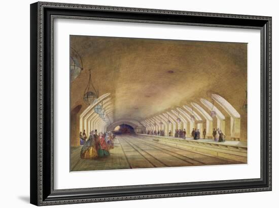 Baker Street Station, 1863 (W/C and Bodycolour with Pen and Ink on Paper)-Samuel John Hodson-Framed Giclee Print