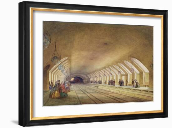 Baker Street Station, 1863 (W/C and Bodycolour with Pen and Ink on Paper)-Samuel John Hodson-Framed Giclee Print