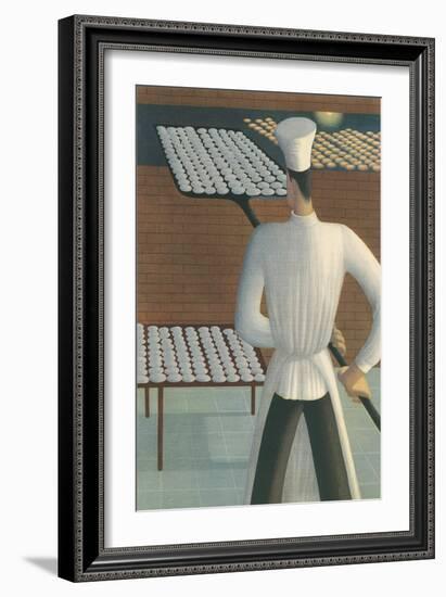 Baker with Tray of Cookies-null-Framed Art Print